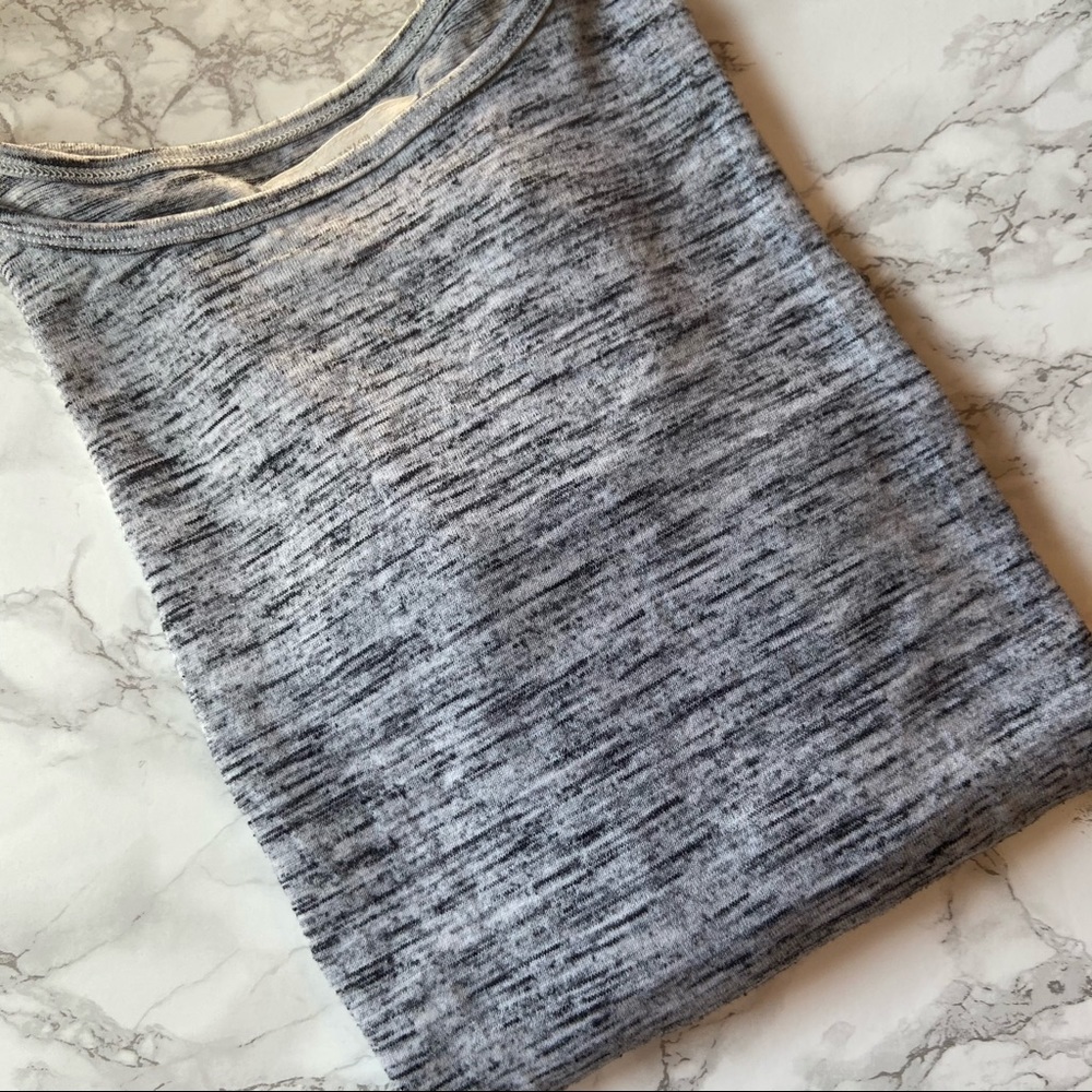 Loft Heather Grey Long Sleeve Layered Top